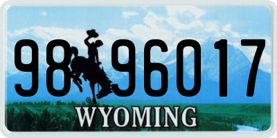 WY license plate 9896017