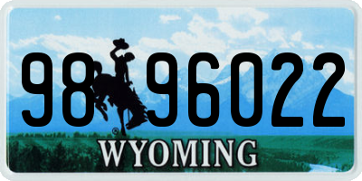 WY license plate 9896022
