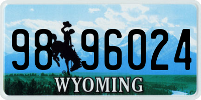 WY license plate 9896024