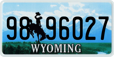 WY license plate 9896027