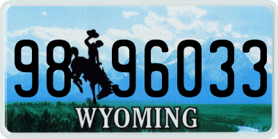 WY license plate 9896033