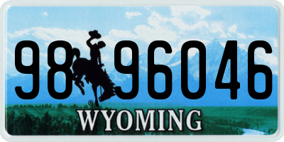 WY license plate 9896046