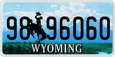 WY license plate 9896060