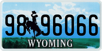 WY license plate 9896066