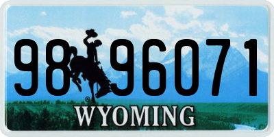 WY license plate 9896071