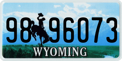 WY license plate 9896073