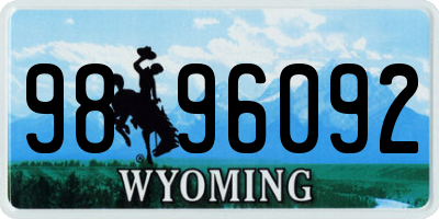 WY license plate 9896092