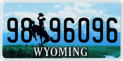 WY license plate 9896096