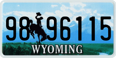 WY license plate 9896115
