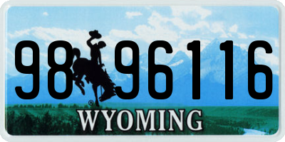 WY license plate 9896116
