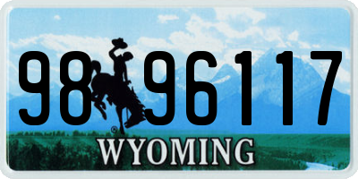 WY license plate 9896117