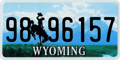 WY license plate 9896157