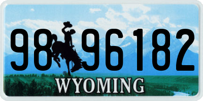 WY license plate 9896182