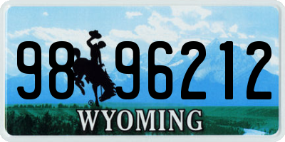 WY license plate 9896212