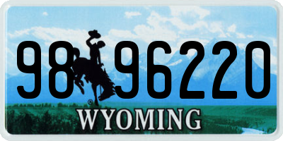 WY license plate 9896220