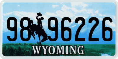 WY license plate 9896226