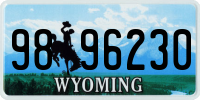 WY license plate 9896230