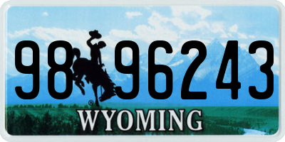 WY license plate 9896243