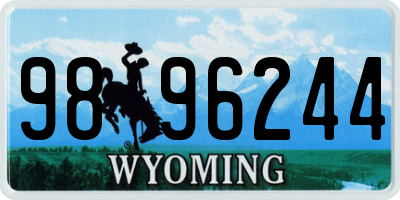 WY license plate 9896244