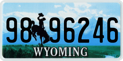 WY license plate 9896246