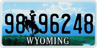 WY license plate 9896248