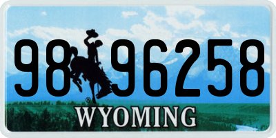WY license plate 9896258