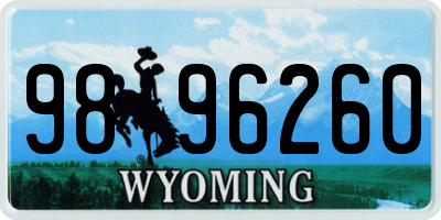 WY license plate 9896260