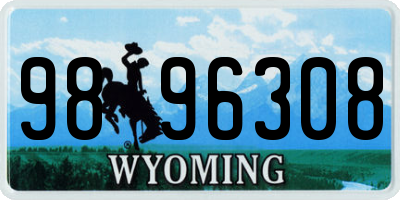 WY license plate 9896308