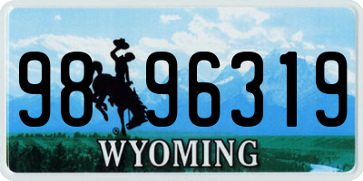 WY license plate 9896319
