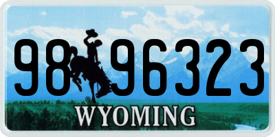 WY license plate 9896323