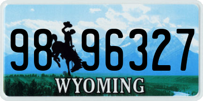 WY license plate 9896327