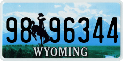 WY license plate 9896344