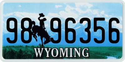 WY license plate 9896356