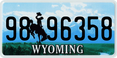 WY license plate 9896358