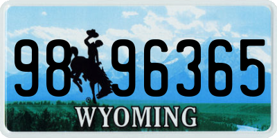 WY license plate 9896365