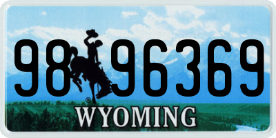 WY license plate 9896369