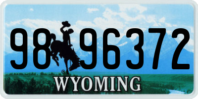 WY license plate 9896372
