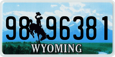 WY license plate 9896381
