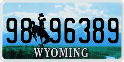 WY license plate 9896389