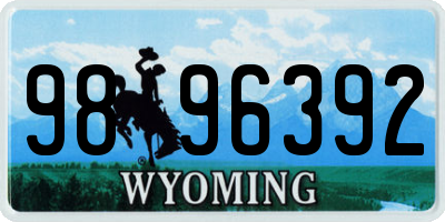 WY license plate 9896392