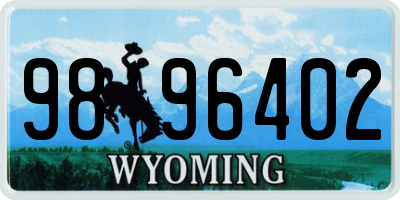 WY license plate 9896402