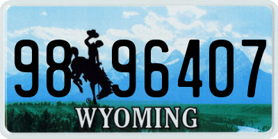 WY license plate 9896407