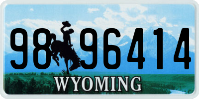 WY license plate 9896414
