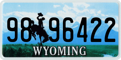 WY license plate 9896422