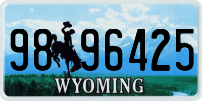 WY license plate 9896425