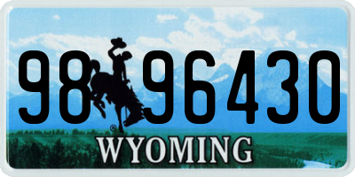 WY license plate 9896430