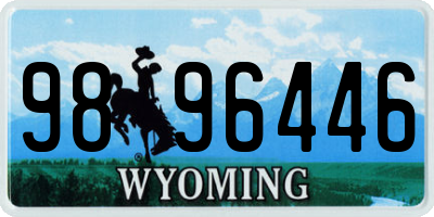 WY license plate 9896446