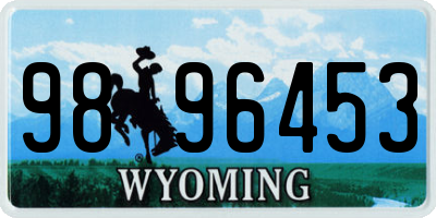 WY license plate 9896453