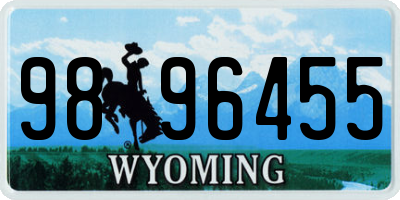 WY license plate 9896455