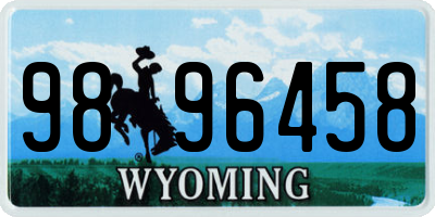 WY license plate 9896458